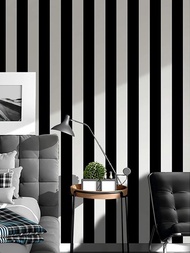 1m/3m/5m黑白條紋壁紙自粘接觸紙,適用於家庭裝飾,櫥櫃,桌子,椅子和房間背景