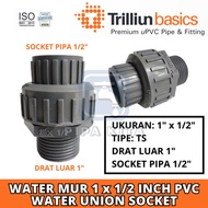 Watermur OUTER THREAD TS 1 x 1/ 2 IN TRILLION Union PVC 1 x 0.5" Watermoor