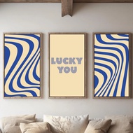 Lucky You Print Light Blue Bauhaus Wall Art Dopamine Decor Lucky You Poster Coquette Room Decor