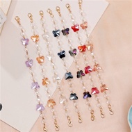 2 In 1 Fashion Crystal Beads Mask Chain Bracelet Butterfly Mask  Extender Chain Hanging Lanyards Glasses Chain Women Mask Rope