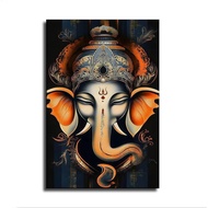 Lord Ganesha Poster Indian Elephant God Art Hindu Religious Wall Decor (08x12inch Unframed)