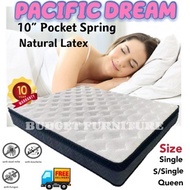 Pacific Dream Bed And Mattress 10 inch Mattress Pocket Spring with Natural Latex