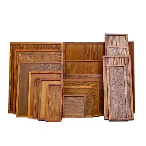 Wooden Tray Japanese Brown 30cm Square Rectangle Coffee Tea Set Tableware Pallet Food Plate Home Kit