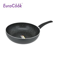 EuroCook - MARBLE 黑色雲石紋易潔單柄炒鑊 30cm (EC21430W)