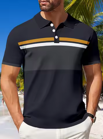 New men's short sleeved polo personalized digital print polo collar button polo sport fishing machin
