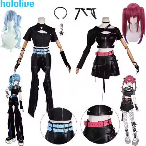 Hololive Vtuber Hoshimachi Suisei Houshou Marine Cosplay Costume Black Live Costume Wig Setwomen’s H