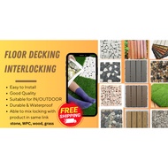 (💥BEST Quality) IN/Outdoor 30cm x 30cm Interlocking Wood/GRASS/Real STONE Tiles Landscaping Floor De