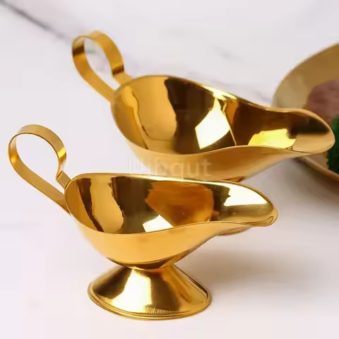 304 Sauce Dripless Lip Salt Spice Gravy Boat Kitchen Restaurant steak Sauces Lip Stainless Steel Sau