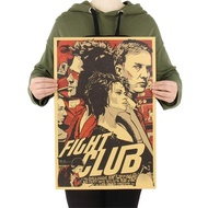 51.5X35 CM Retro Art Wall Decoration Wall Sticker Fight Club Kraft Paper Poster Movie Vintage Paper 