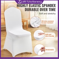Full Dining Chair Cover Hotel Restaurant Plastic Elastic Spandex Sarung Kerusi Banquet Polyester 坐椅套