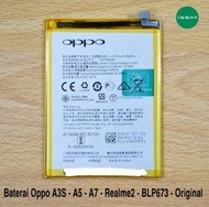 Batre Baterai HP OPPO A3S - OPPO A5 - OPPO A5S - OPPO A7 BLP673 BLP-673 BLP 673 ORI 100% Batu Battery Batre Batrei Batere HP OPPO A3S