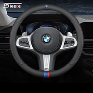 Sieece Microfiber Leather Car Steering Wheel Cover Anti Slip Steering Wheel Cover 38Cm Breathable Car Steering Wheel Protector For BMW F30 E60 F10 E90 E46 E36 G20 220I E39 X1 630I 1 4 X5 740LI M3 E30 M4 X4 X3 320I 2 6 7 M850I 730 735 X6 X6M 218I 730LI M5