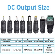 8/10/23PCS DC Power Adapter Connector Kit Male To Female 5.5x2.1mm Universal Jack Socket DC To Mirco