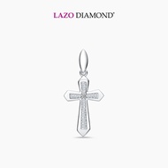 LAZO DIAMOND Luxe Cross Tapered baguette Diamond Pendant in 9k White Gold