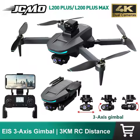 JCMO L200 Plus Max 4K Camera Drone 3-Axis Gimbal HD Professional Dual Camera 360 Obstacle Avoidance