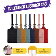 PU Leather Luggage Tag Waterproof Travel Bag ID Tag with Cover Tag Bagasi Kulit 行李箱牌