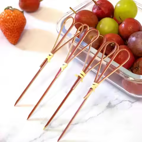 100Pcs/bag Cocktail Decorative Bamboo Cocktail Eco-friendly Skewer Toothpick Picks Sticks