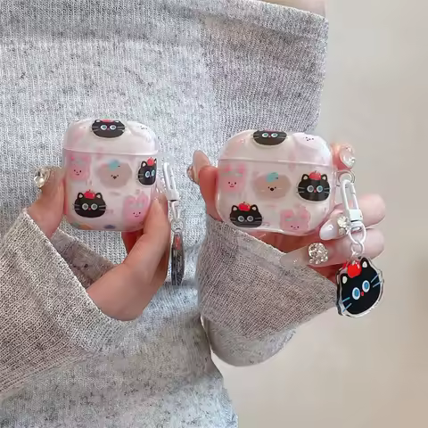 Cartoons Animal heads Case For Apple Airpods Pro 2 3 Cute Cover Silicone Headphone Charging Cases Fo