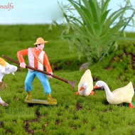 NEDFS Figurines Sheep Duck Home Decor Animal Model Crafts Farmland Worker Fairy Garden Ornaments