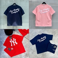 [Genuine Check Cover] New Era LA DODGERS DUAL EMBROIDERY TEE NAVY COLOR 16126942*- Full Genuine New 