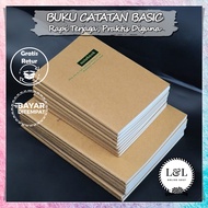 A5 Notebook Minimalist Notebook Elegant Notebook Kraft Cover Unique Notebook Brown Cardboard Cover N