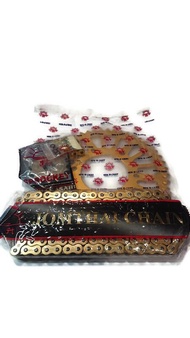 ชุดโซ่สเตอร์ทอง R15 ตัวแรก M-Slaz 15/51 ฟัน โซ่ X-ring 428HX-GG 136SL ยี่ห้อ JOMTHAI ASAHI