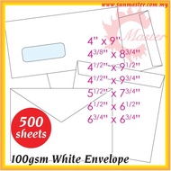 White Envelope | 4x9 4x8 5x7 6x6 | Square Envelope | Letter Envelope | Greeting Envelope | Sampul Su
