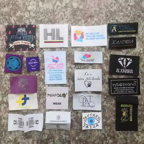 1000 pieces Free shipping custom tags garment label clothing labels woven garment tags woven labels 