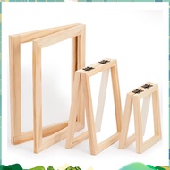3 Pieces Paper Making Wooden Paper Making Mould Papermaking Screen Kit 3 Size Frame for DIY  (A7, A6