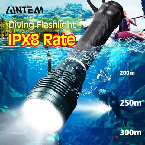 Professional IPX8 Underwater Diving Light XHP70.2 Waterproof Scuba Dive Flashlight Torch Lamp lanter