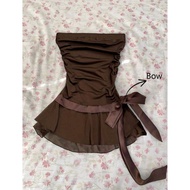 226. Baddie Style Standard Short Dress with Shrug and Bow Waist