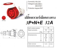 ปลั๊กเพาเวอร์ ตัวเมีย กลางทาง 5 ขา 32A (3P+N+E) 32A กันน้ำ 6h IP67 380-415V ปลั๊กอุตสาหกรรม ปลั๊กสนา