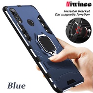 NIWINEE Case For Huawei Y9 Prime 2019 Hard Case Cover Stand Ring Magnetic Design Shockproof Casing