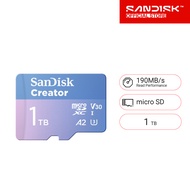 SanDisk Creator Extreme Micro SD Card SDSQXAA 1TB C10UHS-IU3V30A2 R/W Speed 190/130MB/s (SDSQXAA-1T0