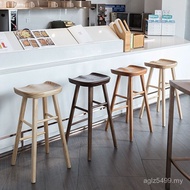 Bar Household Solid Wood Chair Nordic Bar No Stool Footstool m1 Footstool Simple Tea Shop High Milk 