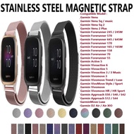 Stainless Steel Magnetic Strap - Garmin Venu SQ 2 Plus Vivoactive 6 5 3 Forerunner 645 570 170 165 7