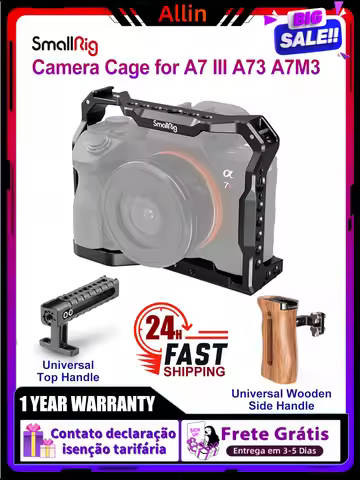 .Smallrig Camera Cage for A7 III A73 A7M3 For Sony A7III Rig with Cold Shoe Mount Wooden Side Handle