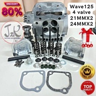 head wave 125 4valve 21 24 (FULL SET) Wave 125 Racing head Wave125 Head racing 21 24 Wave 125 4 Valv