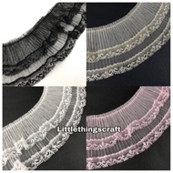 1 YARD - ORGANZA TULLE LACE | LACE FABRIC | Pleated Lace