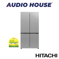 (6.6 MEGA SALES) HITACHI R-WB640V0MS-GS  569L 4 DOOR FRENCH BOTTOM FRIDGE SILVER  3 TICKS 1 YEAR WARRANTY BY HITACHI