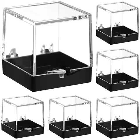 12pcs Transparent Box Mineral Specimen Collection Storage Box Natural Stone Mineral Specimen Display