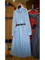 AXU | Blue Lace Polo Dress