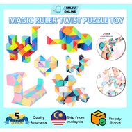 【MAJU】24-72 Colors 3D Magic Snake Rubik Ruler Puzzle Cube Foldable Twisting Kids Early Edu Toys