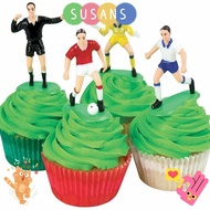 SUSANS Set of 9 Soccer Toppers Funny 9 Soccer Players Cake Decorations Cupcakes