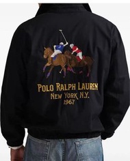 外國預訂 polo Ralph Lauren 拼色大馬刺繡logo  有領口袋款 拉鍊外套