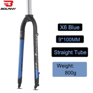 Bolany MTB Bicycle Fork Mountain Fork Straight Tube 28.6MM X5X6 Bike Rigid Fork 26/27.5/29inch Disc