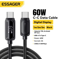 Essager PD100W 60W C-C Cables LED Digital Display Super Fast Charging Type C Cable For Tablet Laptop