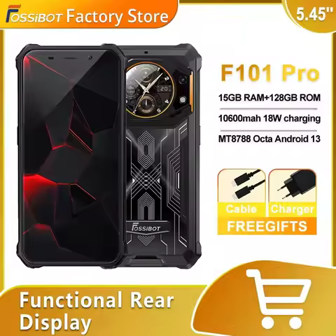 FOSSiBOT F101 PRO Smartphone 8GB 128GB 10600mAh 18W Fast Charge Mobile Phone 24MP 5.45'' HD+ Display