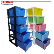 KGY5008 5 Tier Large Plastic Drawer with Roller