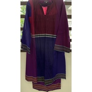 Dwarna Exclusive prelove baju kurung pahang cotton purple magenta